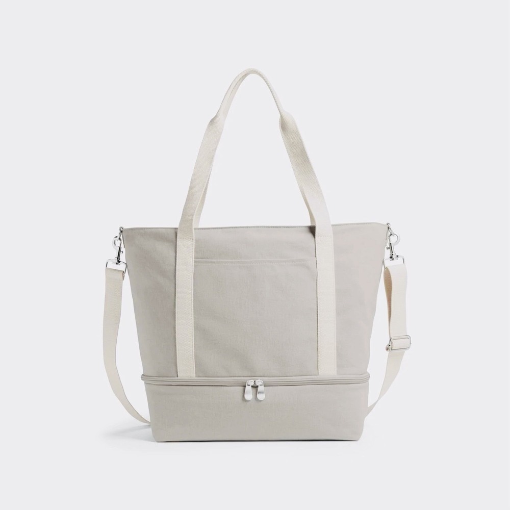 Lo & Sons The Catalina Deluxe Tote Bag Size Small Recycled Canvas Dove Grey NWOT